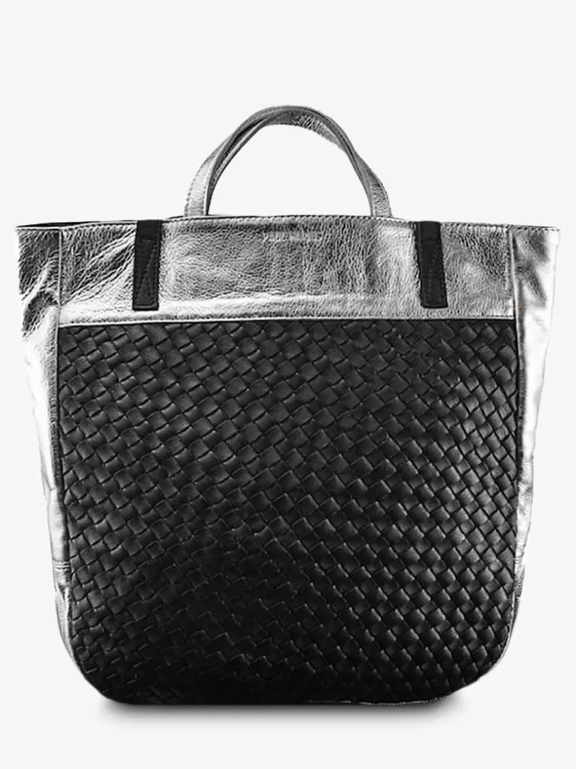 Discount Lecomplice - Argente / Noir Femme Sacs Porté Épaule