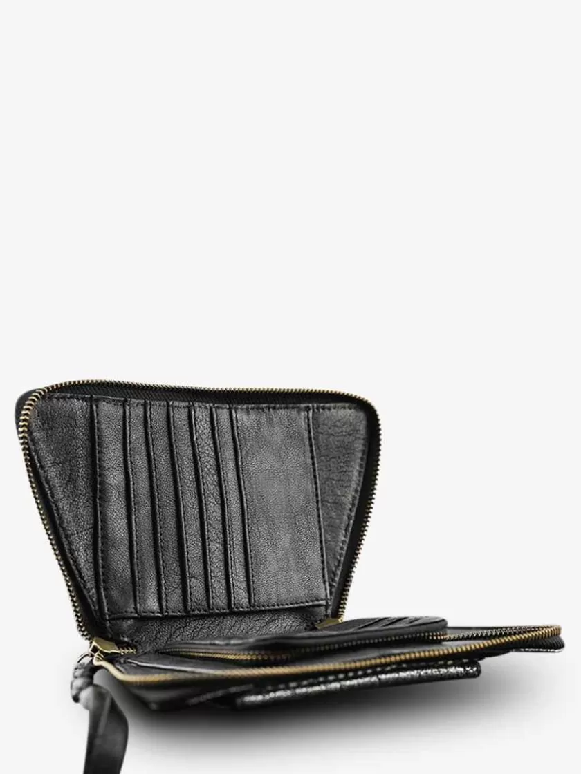 Cheap Leportefeuille Emma Python - Argente / Noir Femme Portefeuilles